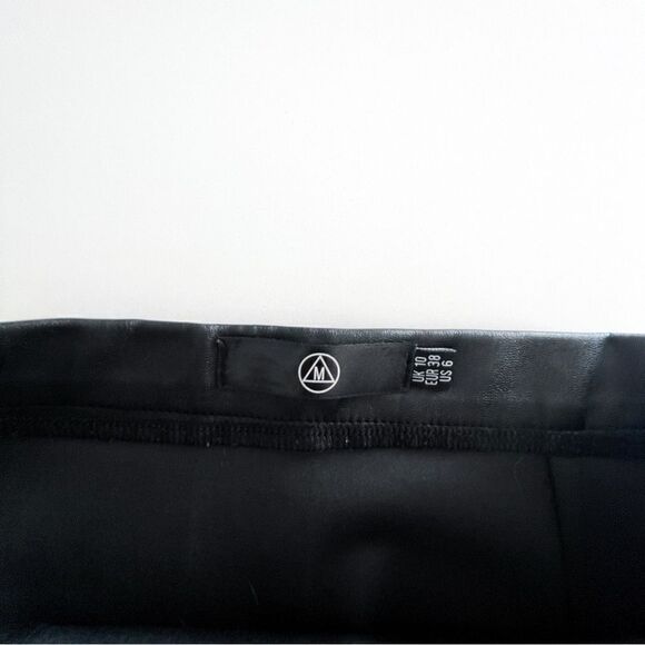 Missguided Slanted Faux Leather Wrap Black Mini Skirt Vegan Women's 6 - Picture 4 of 9